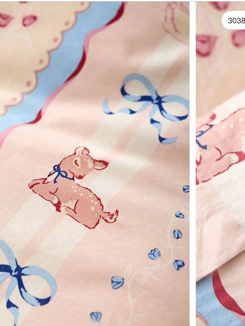 Urban Outfitters Molly Cozy Pink Striped Floral & Bow Cotton duvet Set